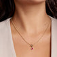 Kendra Scott Mini Elisa Toggle Pendant Necklace-Gold Carmine Red Illusion