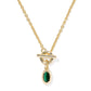 Kendra Scott Mini Elisa Toggle Pendant Necklace-Gold Green Tiger's Eye