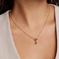 Kendra Scott Mini Elisa Toggle Pendant Necklace-Gold Green Tiger's Eye