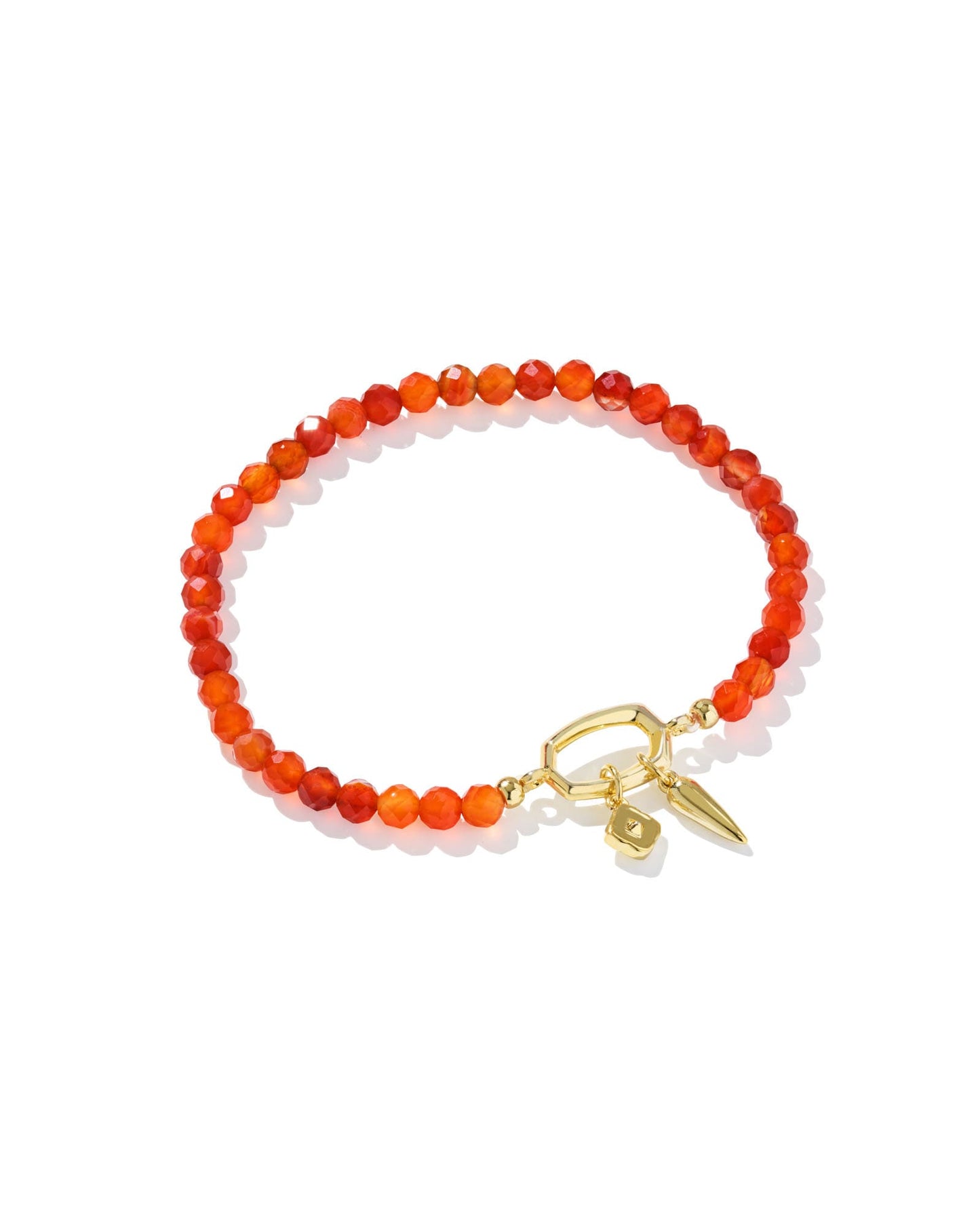 Kendra Scott Sylvia Stretch Bracelet-Gold Orange Banded Agate