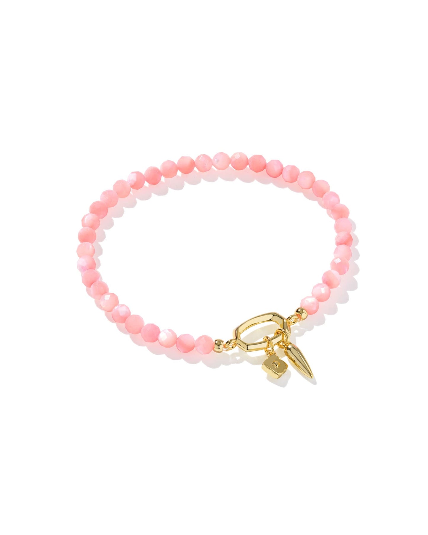Kendra Scott Sylvia Stretch Bracelet-Gold Pink Chalcedony