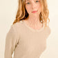 Molly Bracken Tiny Cableknit Sweater- Beige