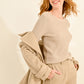 Molly Bracken Tiny Cableknit Sweater- Beige