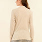 Molly Bracken Mock Neck Ribbed Sweater- Beige