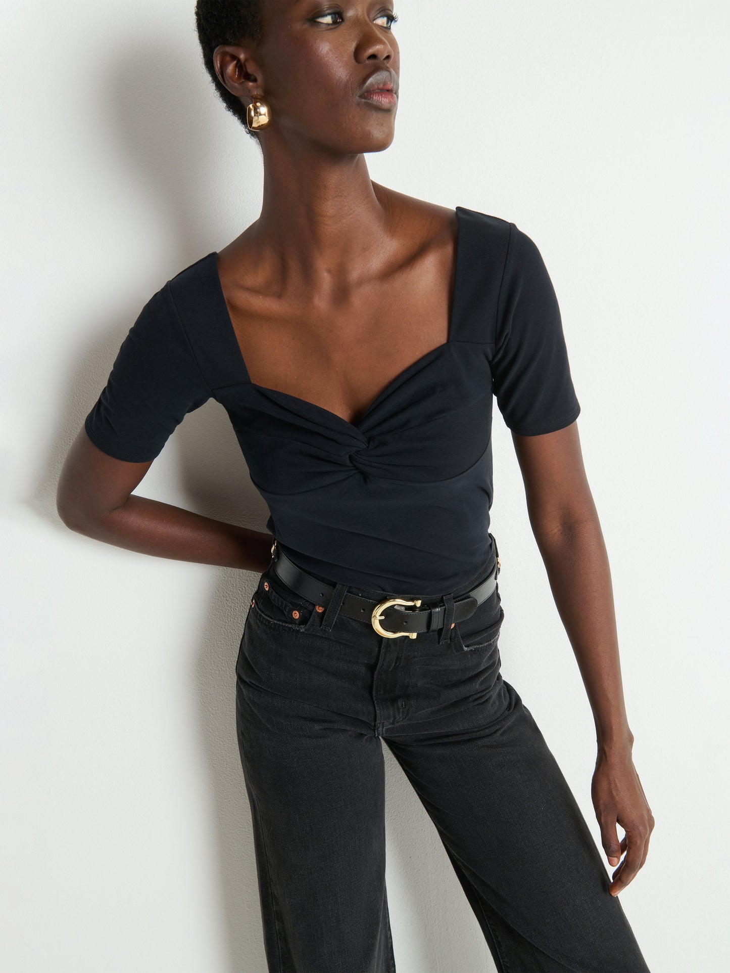 Nation LTD “Lana” Twisted Top - Jet Black