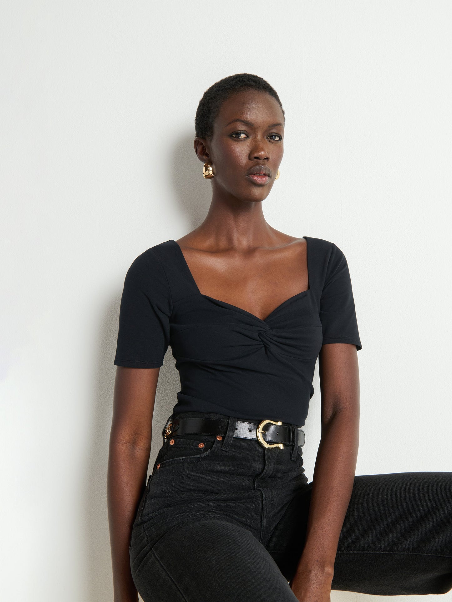 Nation LTD “Lana” Twisted Top - Jet Black