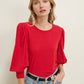 Nation "Loren" Peasant Tee-Rouge Red