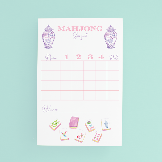 Taylor Paladino Mahjong Scorecard Pad - Taylor Tiles