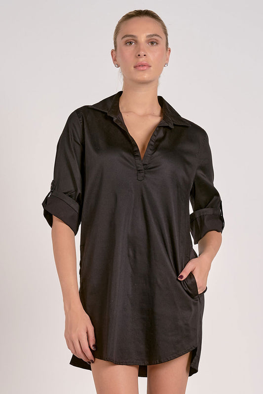 Elan “Abigail” Shirt Dress - Black