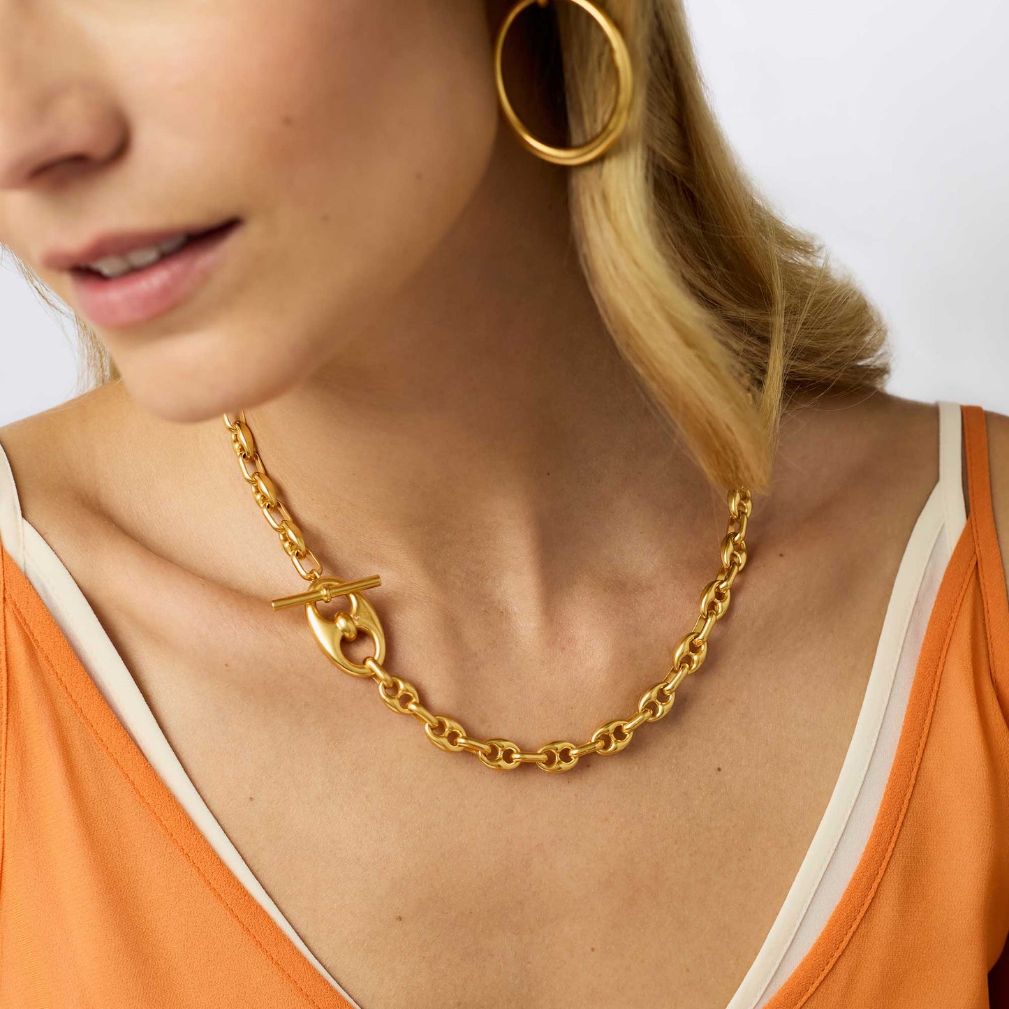 Julie Vos "Laguna" Demi Link Necklace-Gold