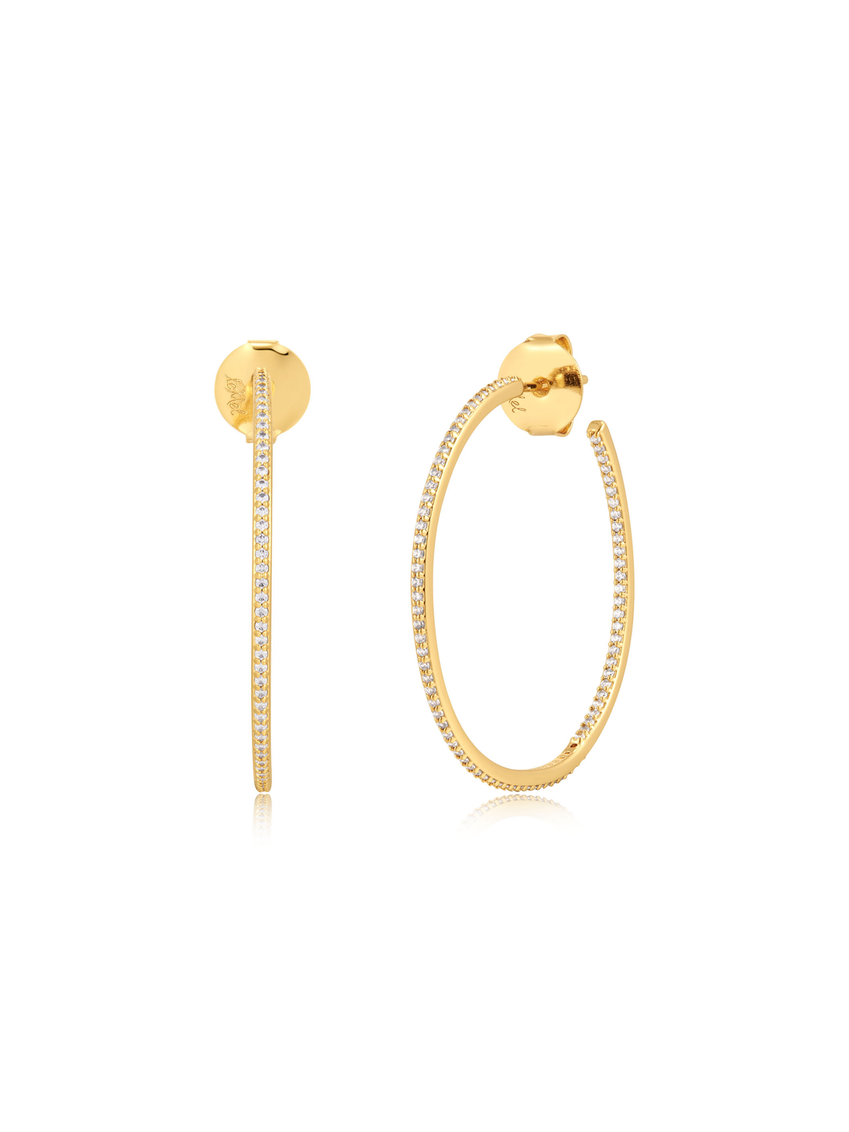 LeMel "Ophelia" CZ Hoop Earrings-Gold