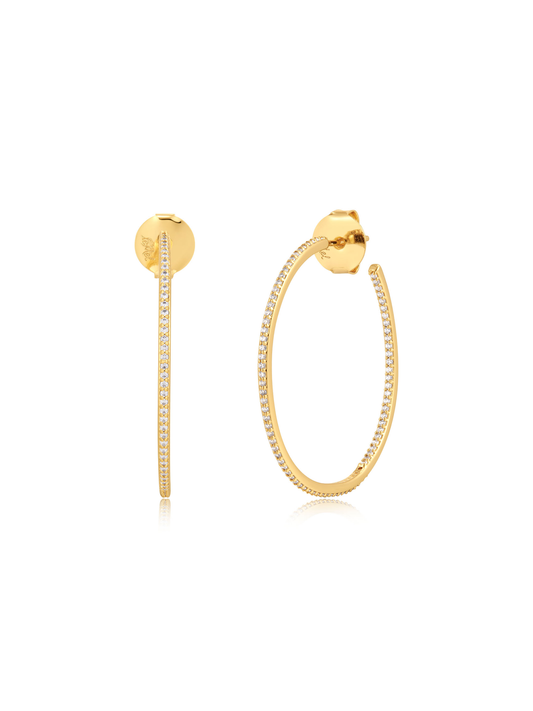LeMel "Ophelia" CZ Hoop Earrings-Gold