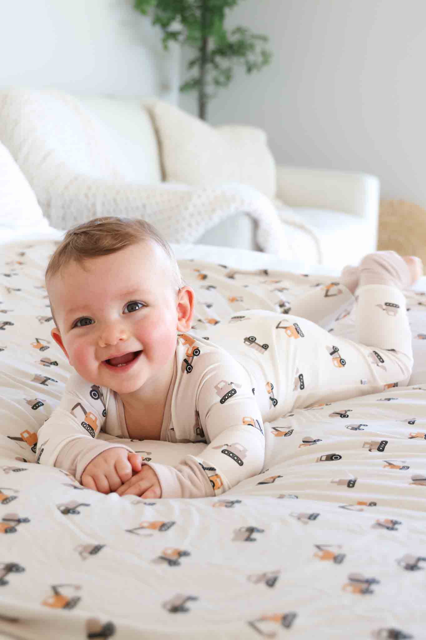 Caden Lane “Little Builder” Convertible Zip Romper
