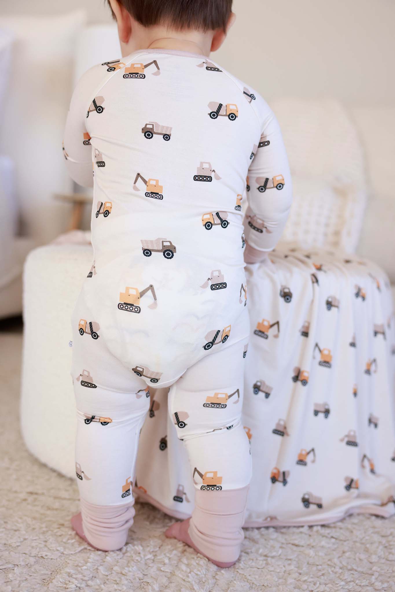 Caden Lane “Little Builder” Convertible Zip Romper