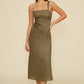 Lucy Paris “Fallon” Bead Detail Dress - Olive