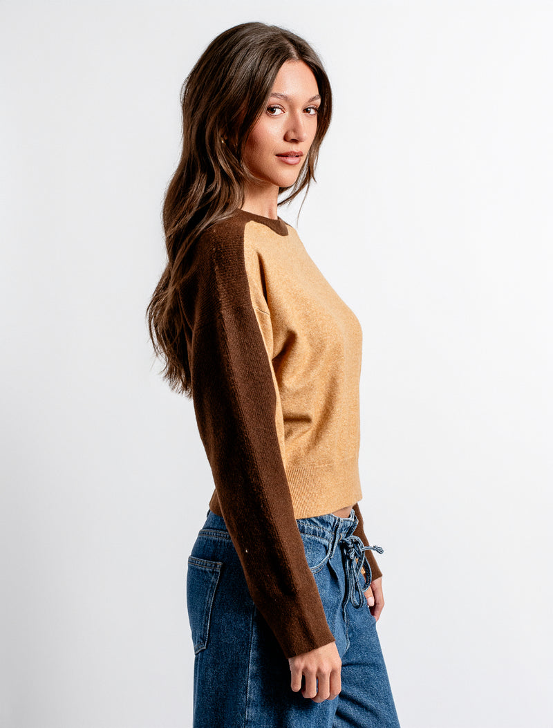 Kerisma "Berkman" Knit Top-Camel/Chocolate