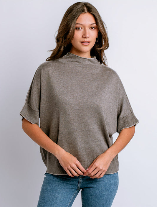 Kerisma “Fawn” Mock Top - Heather Brown
