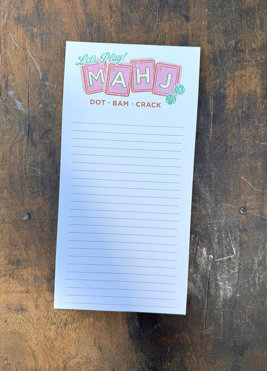 "Let's Play Mahj" Notepad