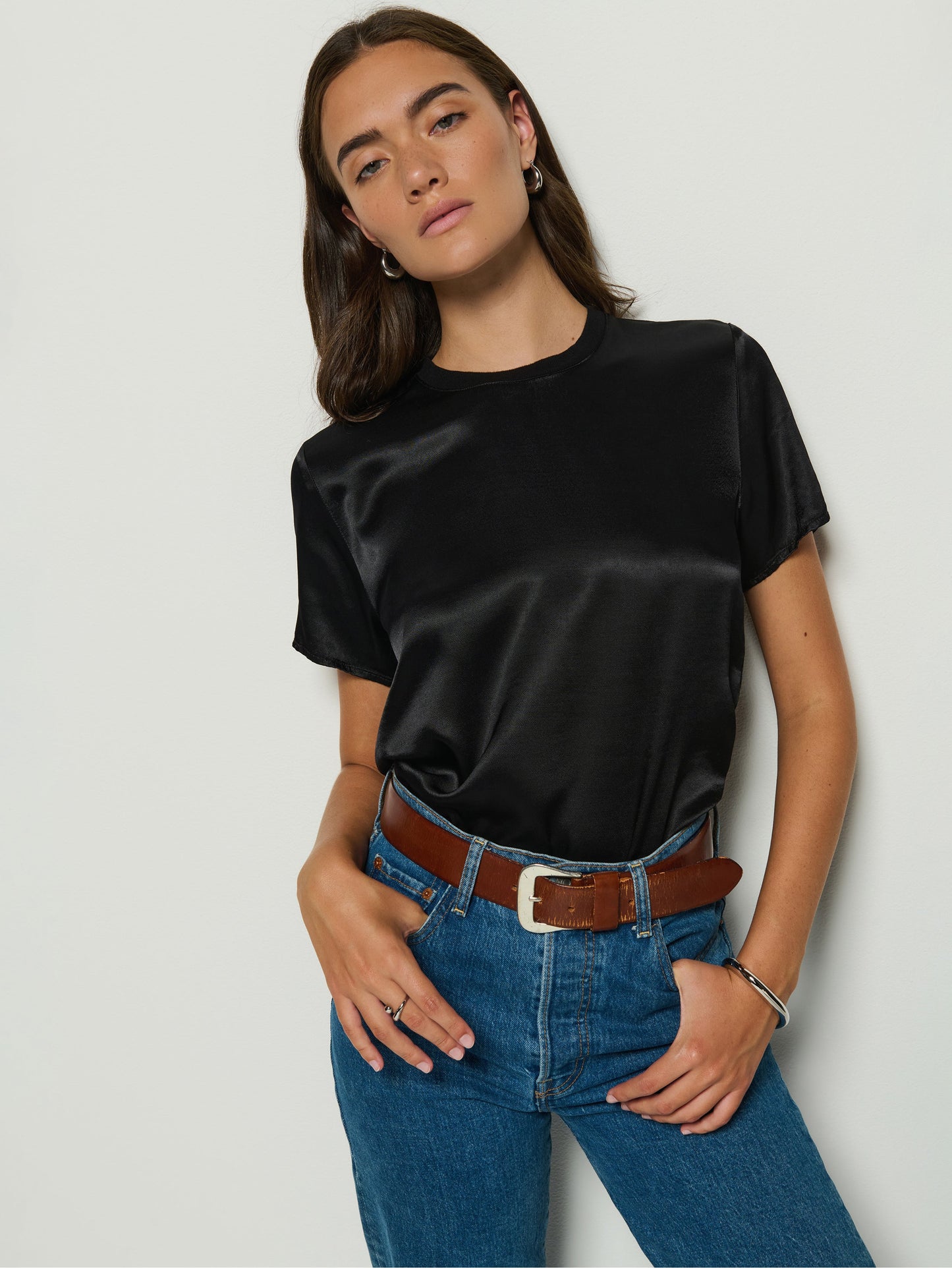 Nation LTD "Marie" Boxy Crop -Black