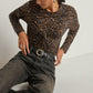 Nation LTD "Marion" Twist Front Tee -Winter Leopard