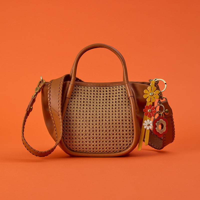 Hobo Bags "Margot" Satchel-Burnished Caramel Caning