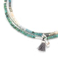 Scout Curated Wears "Chromacolor" Miyuki Bracelet Trio -Turquoise Multi/Silver