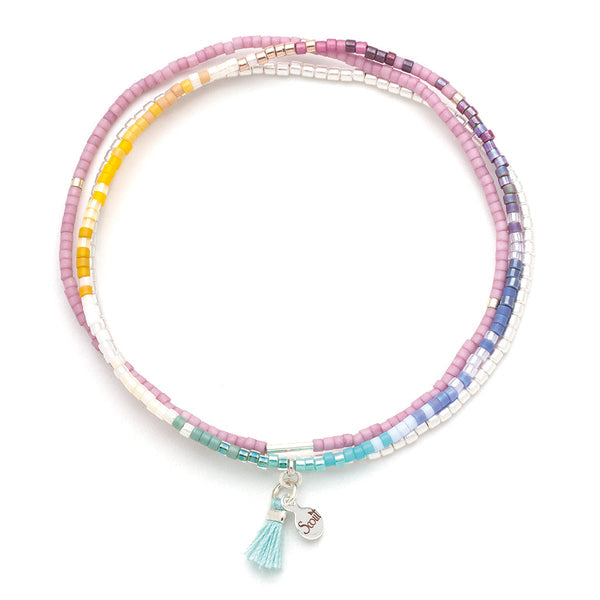 Scout Curated Wears "Chromacolor" Miyuki Bracelet Trio - Bright Multi/Silver