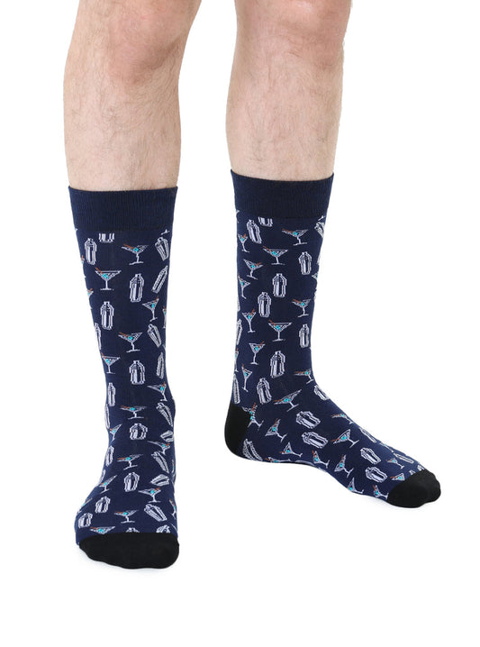 Living Royal Men's Bamboo Crew Socks- Martini