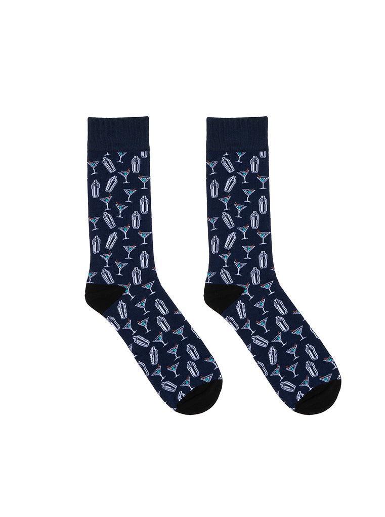 Living Royal Men's Bamboo Crew Socks- Martini