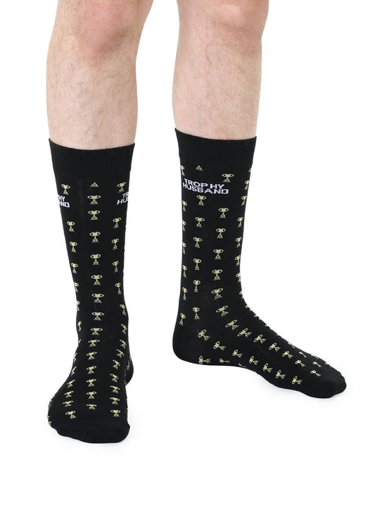 Living Royal Men's Bamboo Crew Socks-Trophy Husband
