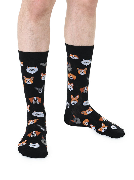 Living Royal Men's Bamboo Crew Socks- Dogs