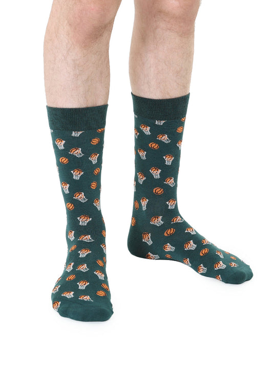 Living Royal Men's Bamboo Crew Socks-Basketball