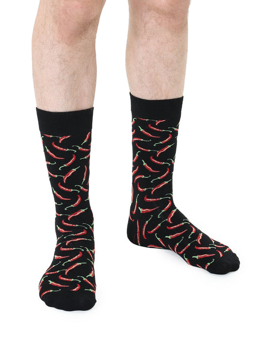 Living Royal Men's Bamboo Crew Socks-Chili Pepper