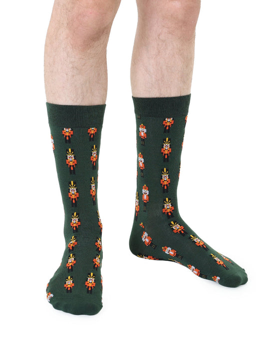 Living Royal Men's Bamboo Crew Socks- Nutcracker