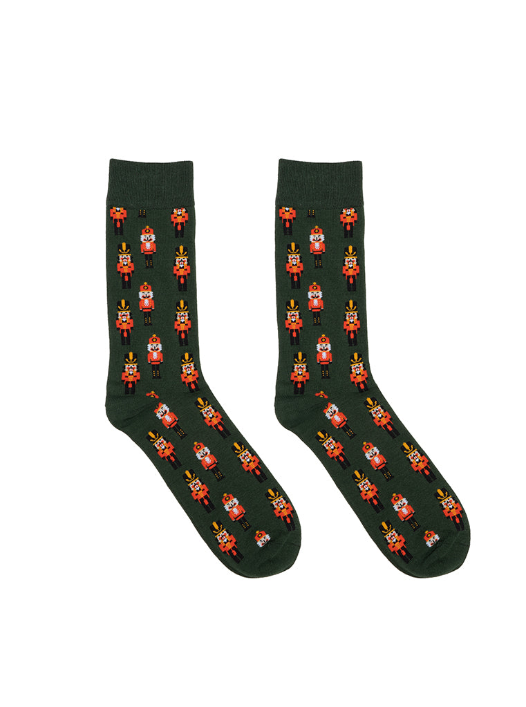 Living Royal Men's Bamboo Crew Socks- Nutcracker