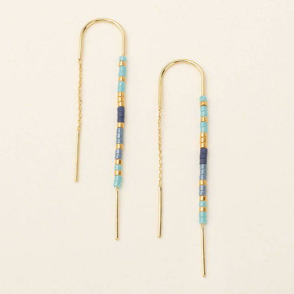 Scout Curated Wears "Chromacolor" Miyuki Thread Earring - Cobalt Multi/Gold