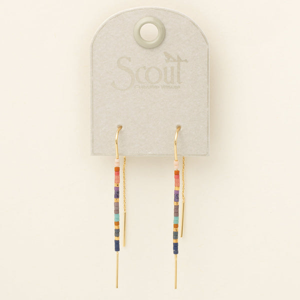 Scout Curated Wears "Chromacolor" Miyuki Thread Earring - Dark Multi/Gold