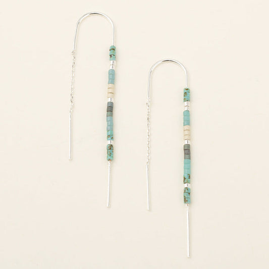 Scout Curated Wears "Chromacolor" Miyuki Thread Earring - Turquoise Multi/Silver