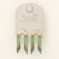 Scout Curated Wears "Chromacolor" Miyuki Rainbow Fringe Earring - Turquoise/Mint/Gold