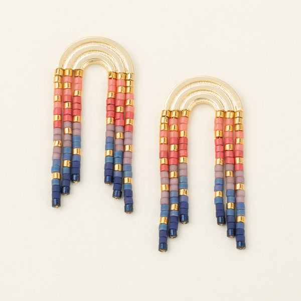 Scout Curated Wears "Chromacolor" Miyuki Rainbow Fringe Earring - Multi/Gold
