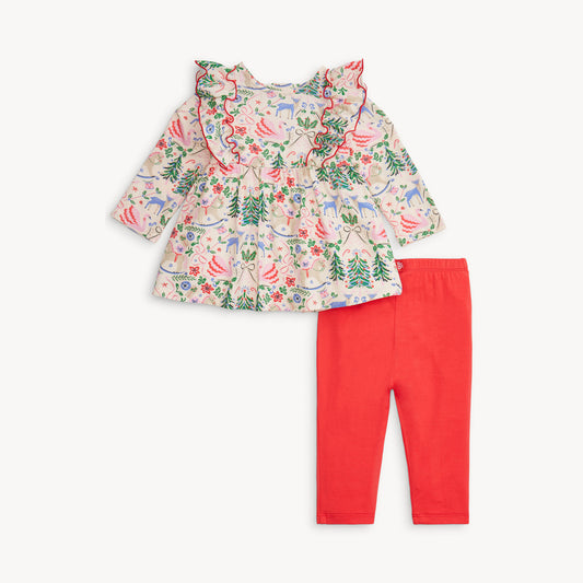 Magnetic Me "Sugar Plum Dreams" Magnetic Modal Dress w/Ruffles & Leggings