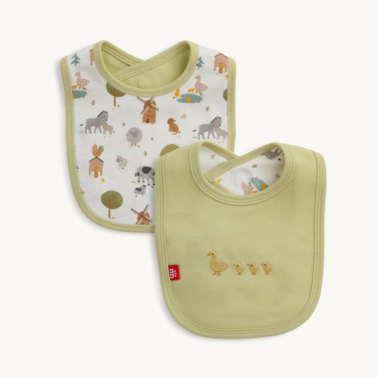 Magnetic Me "Funny Farm" Organic Cotton Reversible Magnetic Bib