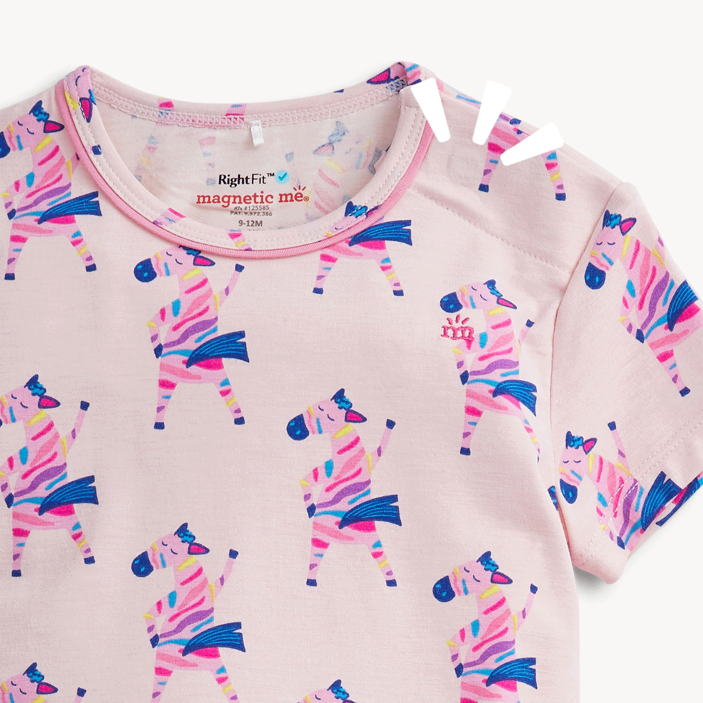 Magnetic Me "Everybody Prance Now" RightFit™ Magnetic S/S PJ Set-Pink