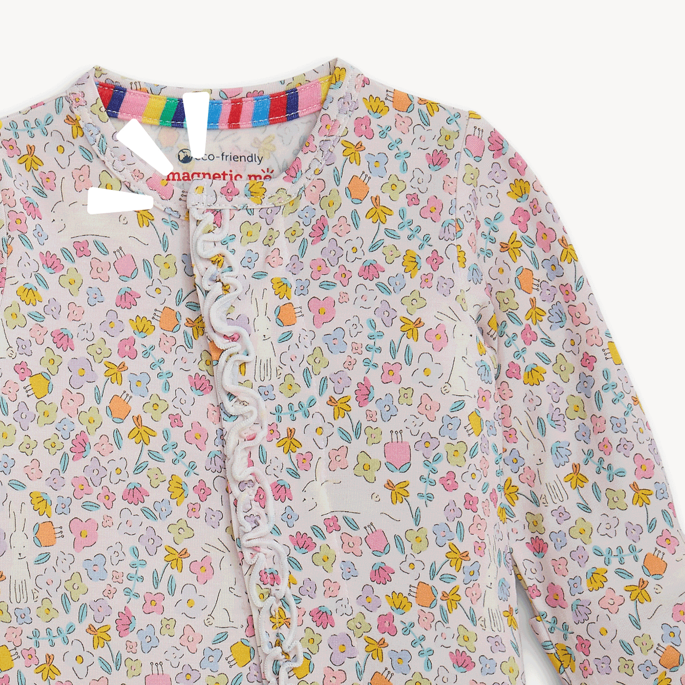 Magnetic Me “Bunny Blossom” Modal Convertible Ruffle Coverall