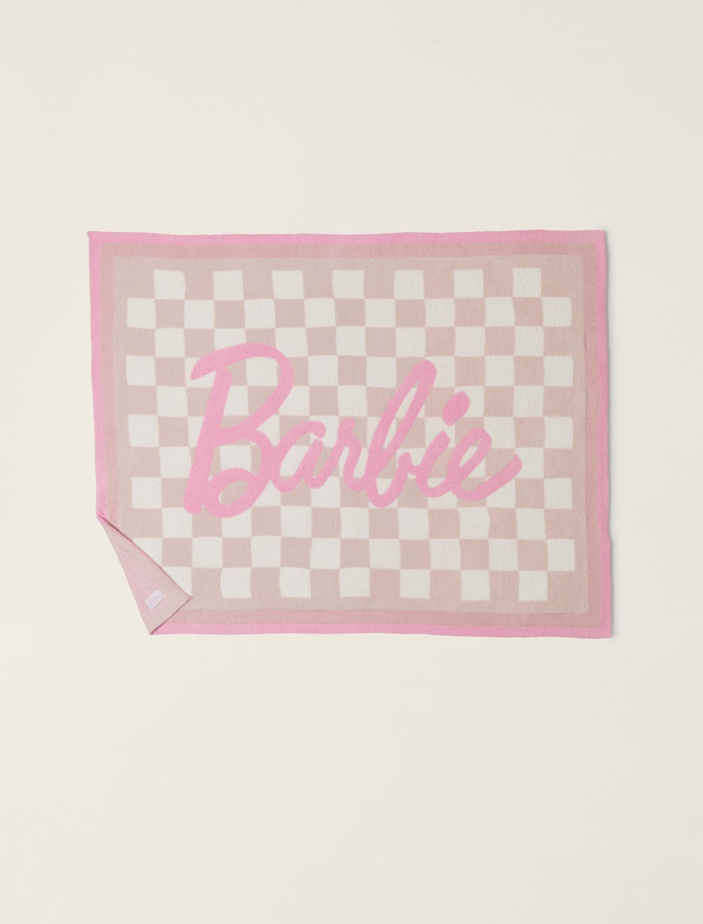 Barefoot Dreams CozyChic® Barbie™ Checkered Throw-Pink Multi