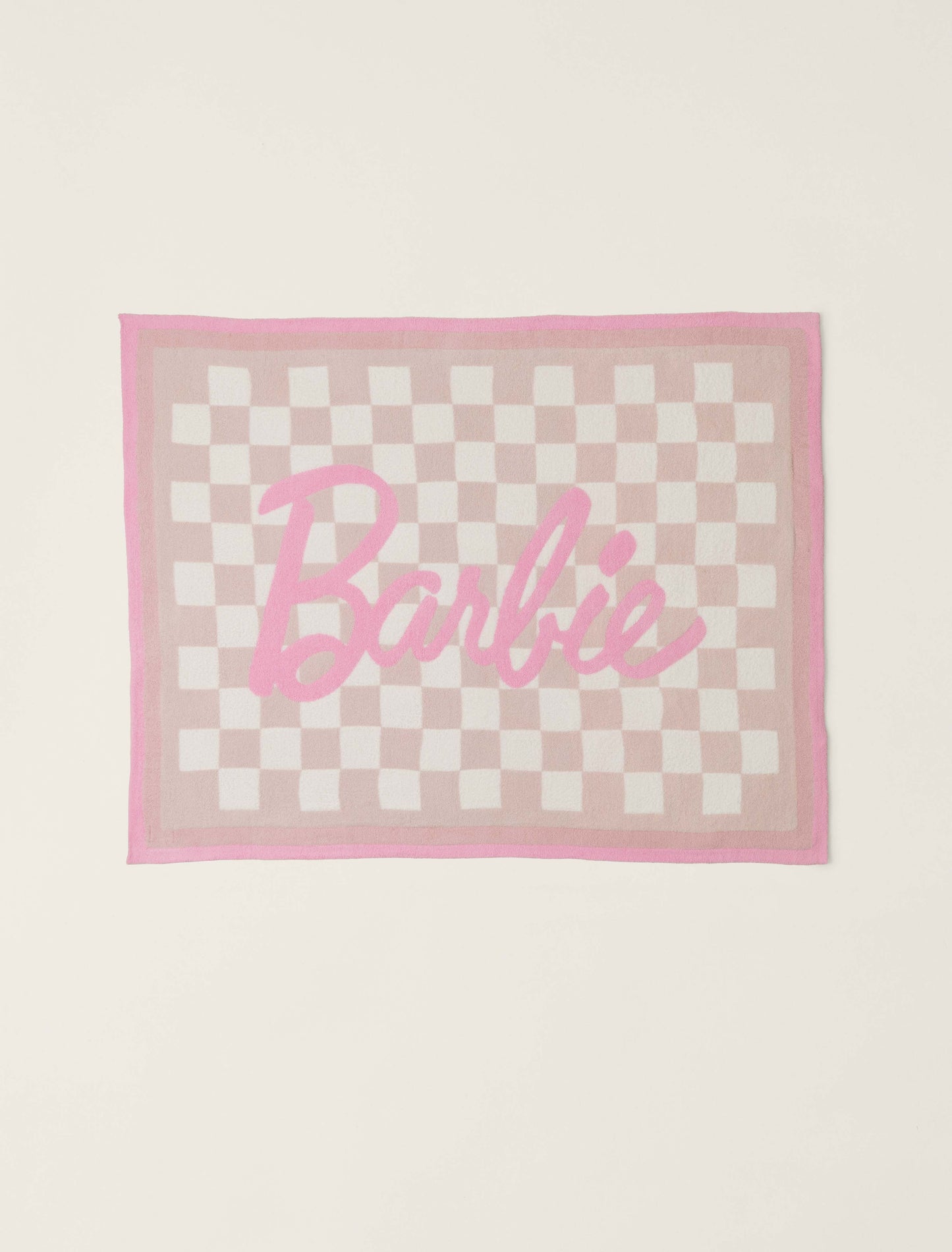 Barefoot Dreams CozyChic® Barbie™ Checkered Throw-Pink Multi