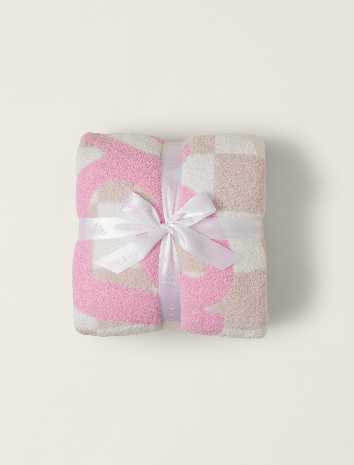 Barefoot Dreams CozyChic® Barbie™ Checkered Throw-Pink Multi