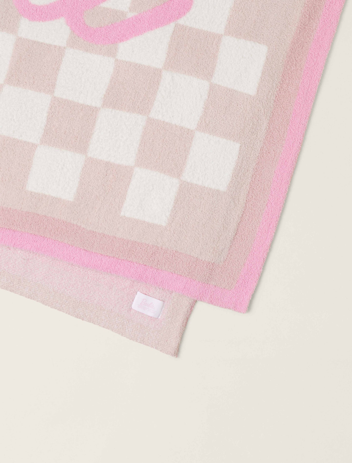 Barefoot Dreams CozyChic® Barbie™ Checkered Throw-Pink Multi