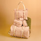 The Darling Effect Glam & Go Quilted Cosmetic Bag-Maple Gingham