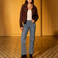 Kut From The Kloth "Matilda" Crop Trucker Jacket- Chocolate